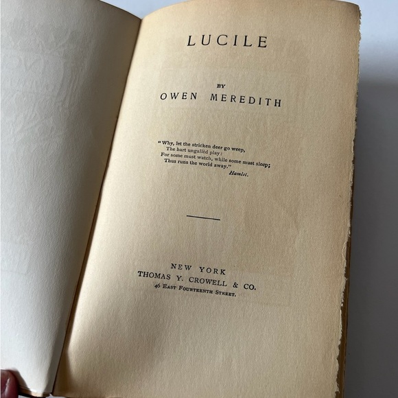 Vintage Lucile by Owen Meredith 1899 Thomas Y Crowell HC Decorative Antiquarian - Picture 7 of 8